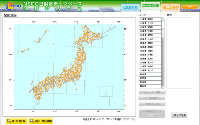 年間月別日射量データベース