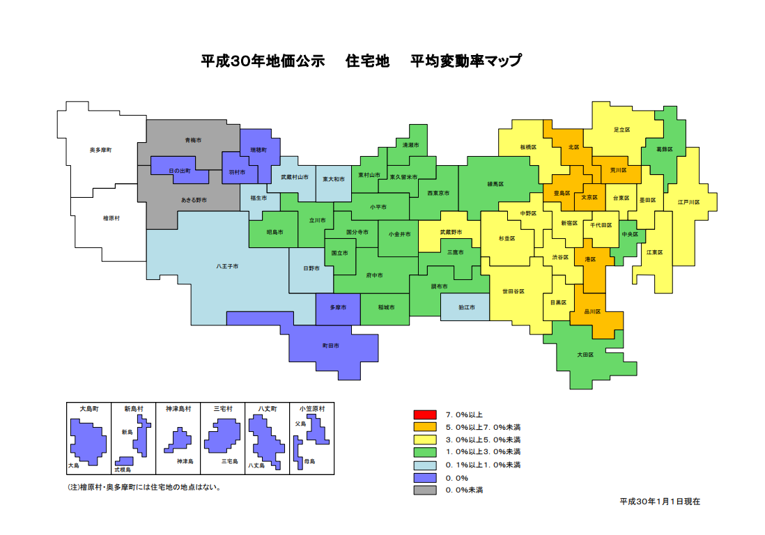 東京地価変動率